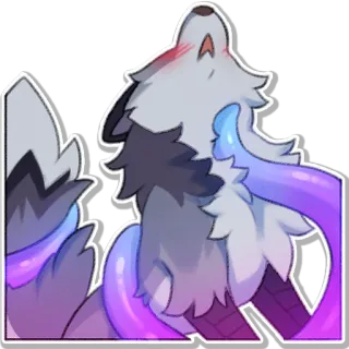 🐙 6007ec50 loup, hurlement, animé, dessin animé, tentacules whatsapp sticker