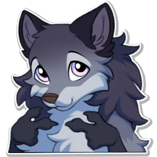 👉 6ccdc679 loup, mignon, animal, dessin animé whatsapp sticker