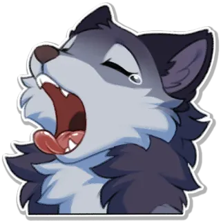 🥱 ab5e089f loup, triste, pleurer, dessin animé, animal, furry whatsapp sticker