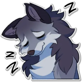 😪 bc9346ce endormi, renard, animal, dessin animé, z, zz whatsapp sticker