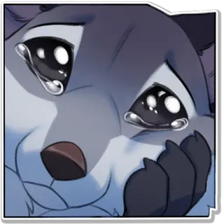 🥺 c59f7b7e pleurer, triste, animal, larmes, émotion whatsapp sticker