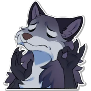 🤫 cde6ef48 loup, animal, mème, furry, ok, geste whatsapp sticker