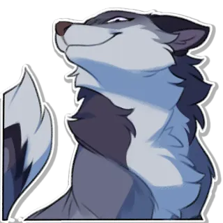 👺 dbc8ab34 loup, animal, poilu, dessin animé whatsapp sticker