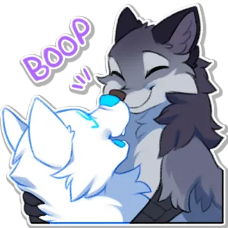 😙 e124dd41 BOOP animal, loup, mignon, boop, dessin animé, poilu whatsapp sticker