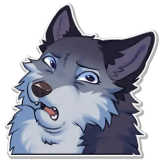 😵💫 0afe1e95 wolf, tier, cartoon, furry, meme, besorgt telegram sticker