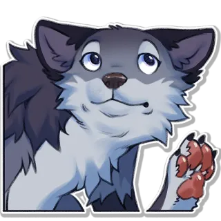 🥴 0e5bbdb8 Wolf, Tier, Cartoon, Hund, süß, Fell telegram sticker