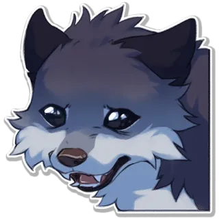 😖 14420c4b wolf, traurig, tier, süß, cartoon telegram sticker