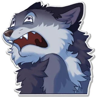 😫 16c747cf wolf, Cartoon, Tier, verängstigt, geschockt, süß telegram sticker