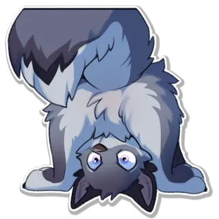🙃 1d3aca71 wolf, süß, cartoon, tier, fell telegram sticker
