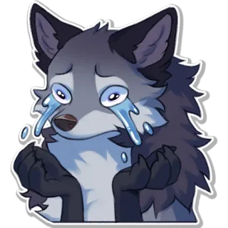 😭 21808b2e weinen, traurig, wolf, tier, tränen, cartoon telegram sticker