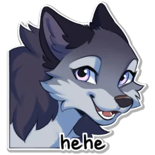 🙂 411f1d33 hehe Wolf, Cartoon, Tier, Fell, lächelnd telegram sticker
