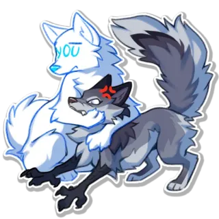 🤬 54e2ff12 YOU Wolf, wütend, Tier, Cartoon, süß telegram sticker