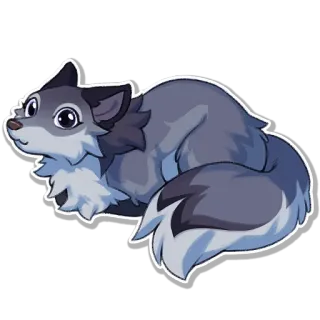 🍞 87329c61 Wolf, Tier, süß, Cartoon, Wildtier telegram sticker