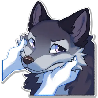 🐶 b00b3bea wolf, furry, süß, traurig, tier, charakter telegram sticker