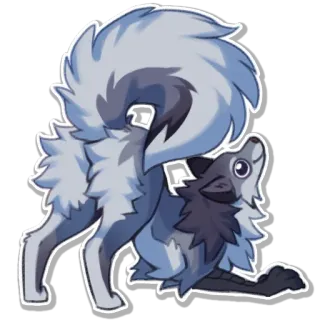 🙌 bfe54f34 Tier, Wolf, Cartoon, Süß, Fell telegram sticker