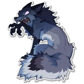 👹 c7742e59 Wolf, wütend, wild, Monster, Tier, Kreatur telegram sticker