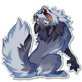🙃 db93958b Hund, Wolf, Heulen, Tier, Cartoon telegram sticker