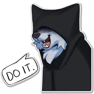 👌 e191d30b DO IT. wolf, hoodie, cartoon, motivation, tier telegram sticker
