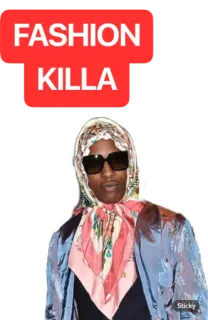 👨‍🎤 18032c19 A$AP Rocky FASHION KILLA moda, ASAP Rocky, stile, ritratto, celebrità telegram sticker