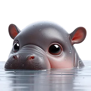 😶 000f637a kuda nil, binatang, mamalia, air, imut, bayi kuda nil, hippo telegram sticker