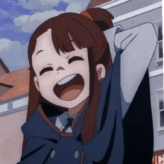 😄 f840abdb Atsuko Kagari Little Witch Academia Anime, Mignon, Fille, Sorcière, Joyeux, Souriant telegram sticker