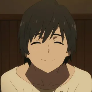 🦋 86f277ba Hiro Darling in the Franxx animé, souriant, Hiro, Darling in the Franxx telegram sticker