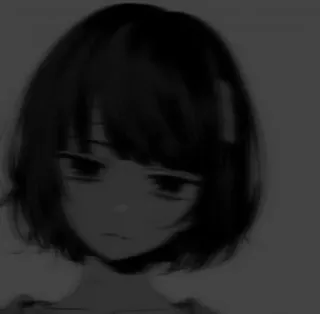 🚥 8b7654af anime, ragazza, triste, ritratto, illustrazione telegram sticker