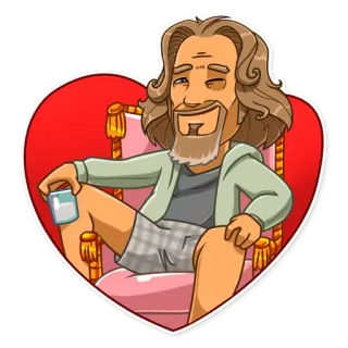 ❤️ 47abfae7 The Dude The Big Lebowski The Dude, The Big Lebowski, ภาพยนตร์, ตัวละคร, ตลก, ผู้ชาย, การ์ตูน telegram sticker