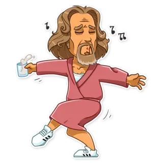 🕺 7b74bb67 The Dude The Big Lebowski The Big Lebowski, The Dude, การ์ตูน, ภาพยนตร์, ตัวละคร, สติกเกอร์ telegram sticker