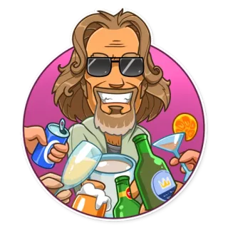 🍻 e075cdc3 การ์ตูน, เครื่องดื่ม, ผู้ชาย, แว่นกันแดด, ปาร์ตี้, แอลกอฮอล์ telegram sticker