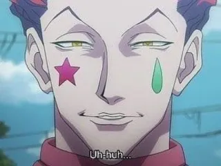 🙂 07bd8e19 Hisoka Hunter x Hunter Uh-huh... Аниме, Клоун, Шут, Злодей, Hunter x Hunter telegram sticker