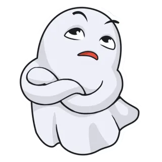 🙄 68804cb6 fantôme, dessin animé, autocollant, illustration, halloween, effrayant telegram sticker