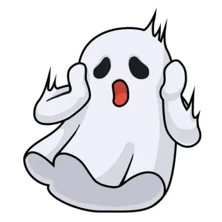 😱 71993120 fantôme, effrayant, peur, halloween, bouh, dessin animé, personnage, monstre telegram sticker