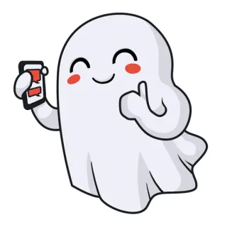 👍 8b987067 fantôme, dessin animé, autocollant, emoji, doigt d'honneur telegram sticker