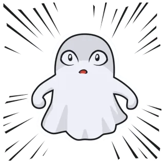 😲 b03da32a fantôme, effrayant, dessin animé, mignon, halloween, apeuré, monstre telegram sticker