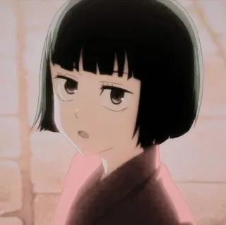 📝 5b6a427f аниме, девушка, короткие волосы, мультфильм telegram sticker