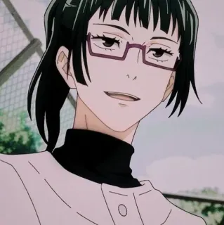 📝 647855eb Maki Zenin Jujutsu Kaisen Аниме, Jujutsu Kaisen, Маки Зенин, Персонаж, Женщина, Очки telegram sticker