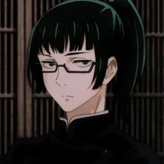 📝 a312419d Maki Zenin Jujutsu Kaisen Аниме, Манга, Персонаж, Очки, Jujutsu Kaisen, Маки Зенин telegram sticker