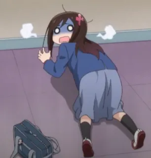 😱 1a18ce36 Anime, Écolière, Épuisée, Dessin animé, Drôle, Humoristique telegram sticker