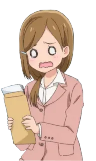 😭 1a6729e2 animé, femme, femme d'affaires, dessin animé, bureau, choquée telegram sticker