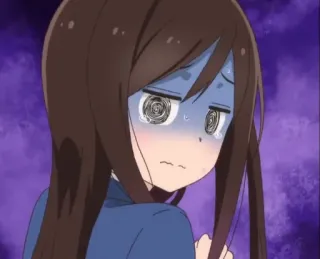 😰 1e7e5475 animé, fille, triste, détressée, craintive, anxieuse, dessin animé telegram sticker