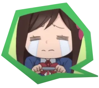 😭 93da7752 triste, pleurer, animé, personnage, fille, uniforme scolaire telegram sticker