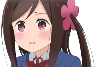 😢 aa6a1cdc Anime, Fille, pleure, triste, mignon, uniforme scolaire telegram sticker