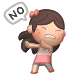 👎 1e12e753 NO 不, 女孩, 停止, 否定, 拒绝 telegram sticker