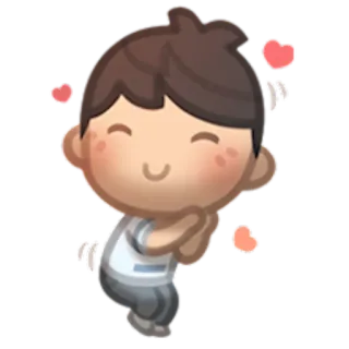 ☺️ a029ae84 卡通, 爱, 可爱, 男孩, 心, 快乐 telegram sticker