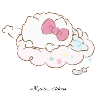 🐱 f2000bec cloud, kawaii, cute, ribbon, cartoon, fluffy telegram sticker