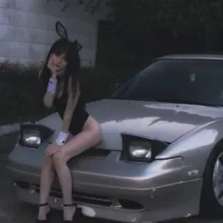 👀 3238c1af kobieta, samochód, królik, cosplay, auto, modelka telegram sticker