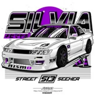 🤍 7c070206 SILVIA, STREET SEEKER samochód, silvia, nismo, łowca uliczny, wyścigi, jdm, pojazd telegram sticker