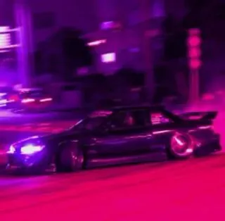 🌁 e2190b9e samochód, pojazd, miasto, noc, auto, transport telegram sticker