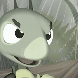 🛸 62b7a7cf 卡通, 角色, 动画, 昆虫, 绿色, 生气, 眼睛, 表情 whatsapp sticker